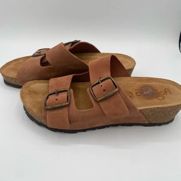 Yokono Leather/suede Cork Wedge Sandal in EU size 40-US 9.5 - Picture 2 of 8